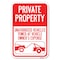 Signmission Private Property Unauthorized Vehicles Heavy-Gauge Aluminum Sign, 12" x 18", A-1218-23245 A-1218-23245 - alternate 1
